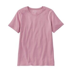 L.L.Bean Pink Cotton Tee Short-Sleeve Crewneck Pullover Size M